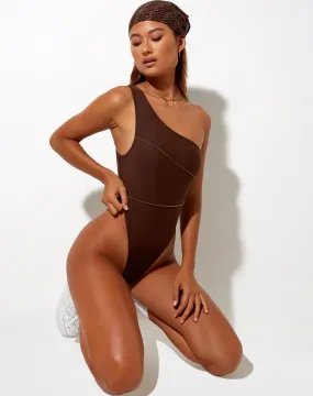 Aiko Swimsuit in Choco Brown