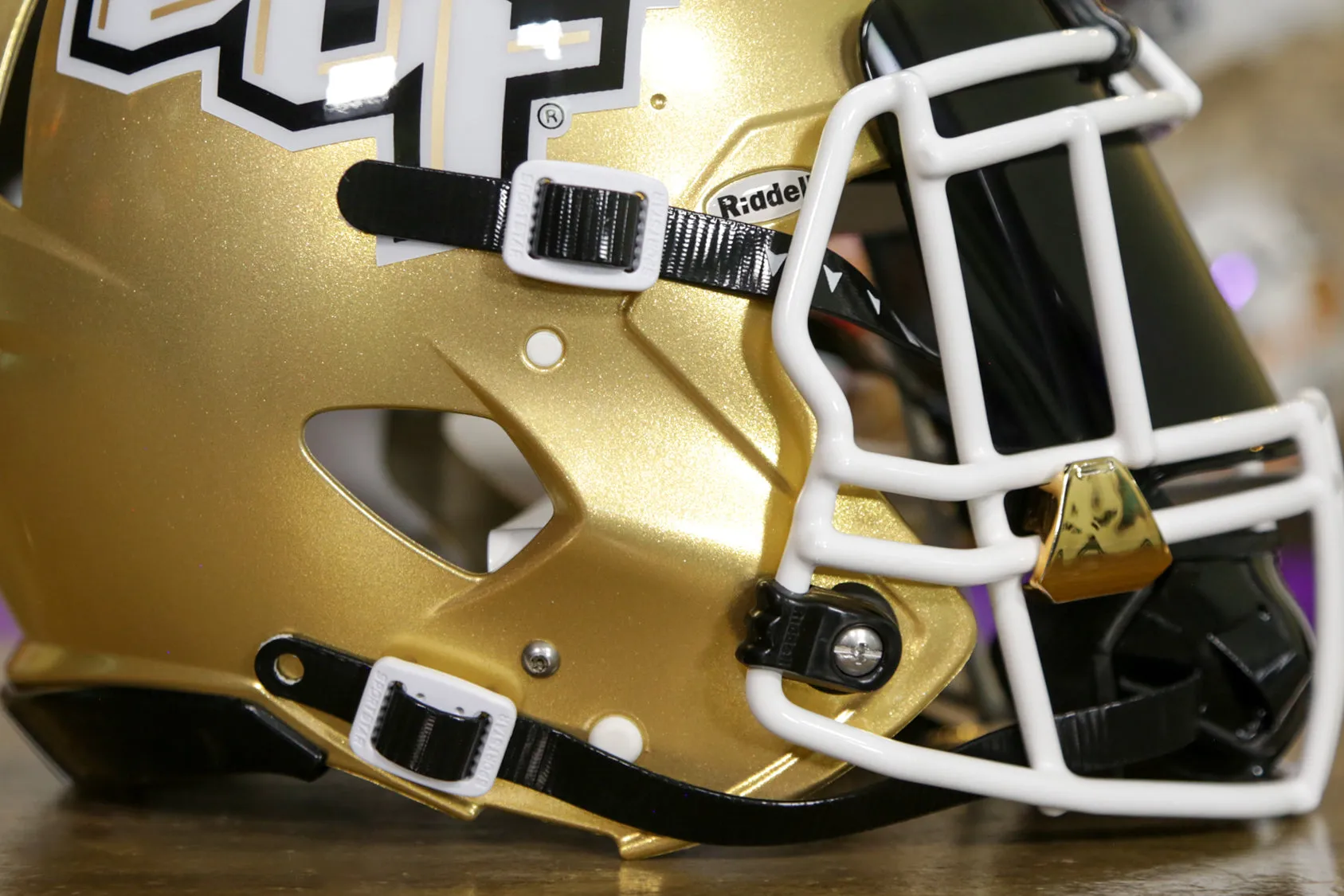 Central Florida Golden Knights Riddell Speed Authentic Helmet - Gold GG Edition