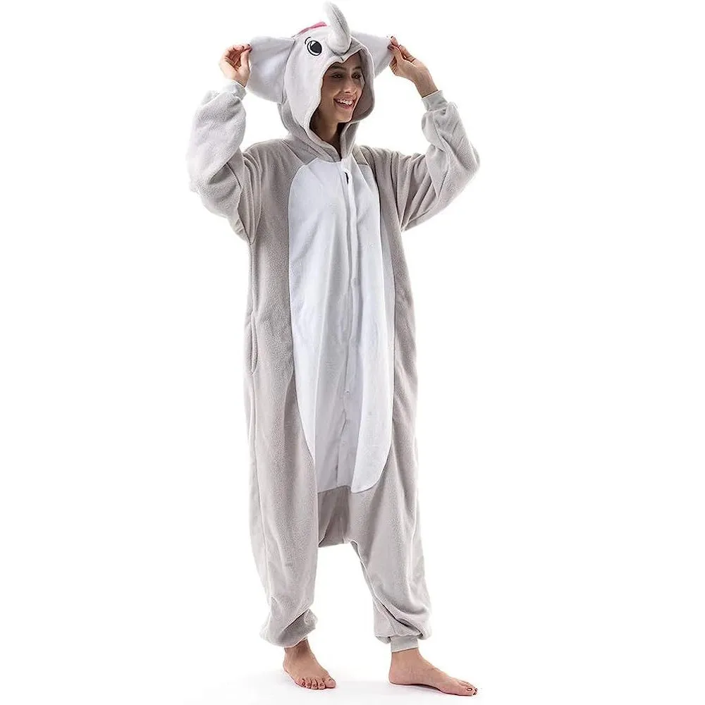 Grey Elephant Adult Onesie