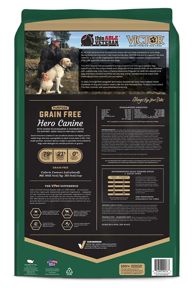 Victor Grain Free Hero Canine Formula with Glucosamine Dry Dog Food